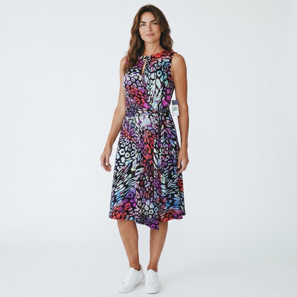 RACHEL Rachel Roy Womens Dress 8 Multicolored Animal Print Mobwife Artsy NWT